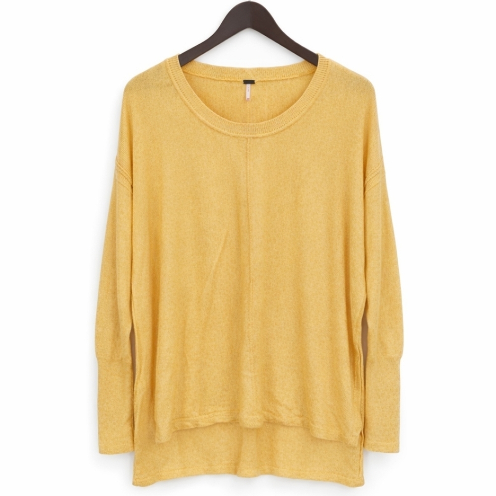 Poof Yellow Hi-Lo Cotton Spandex Blend Sweater Sz Med